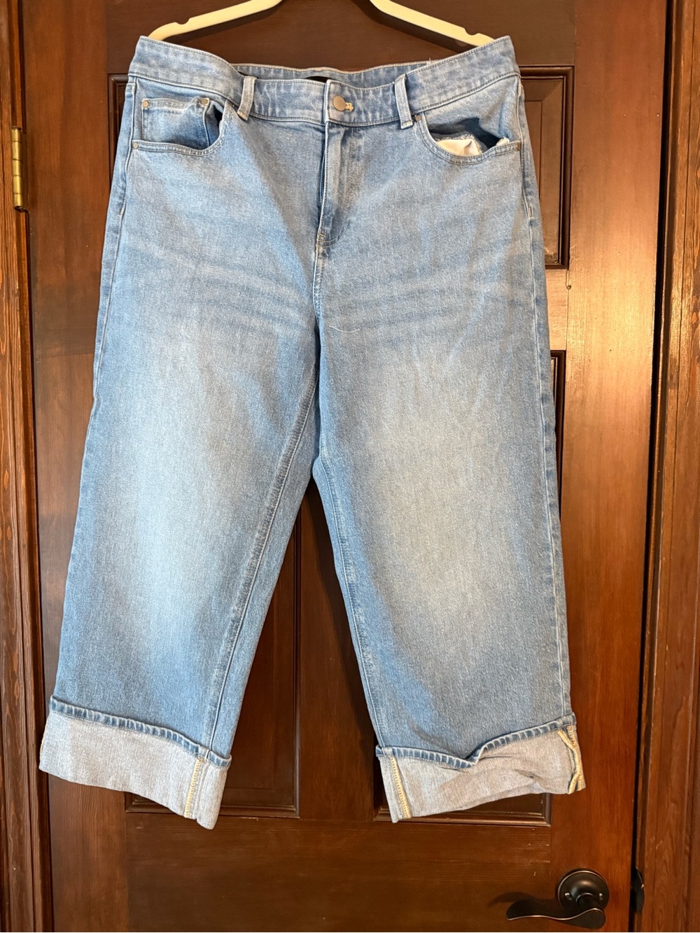 Talbots Light Blue Straight-Leg Cropped Jeans